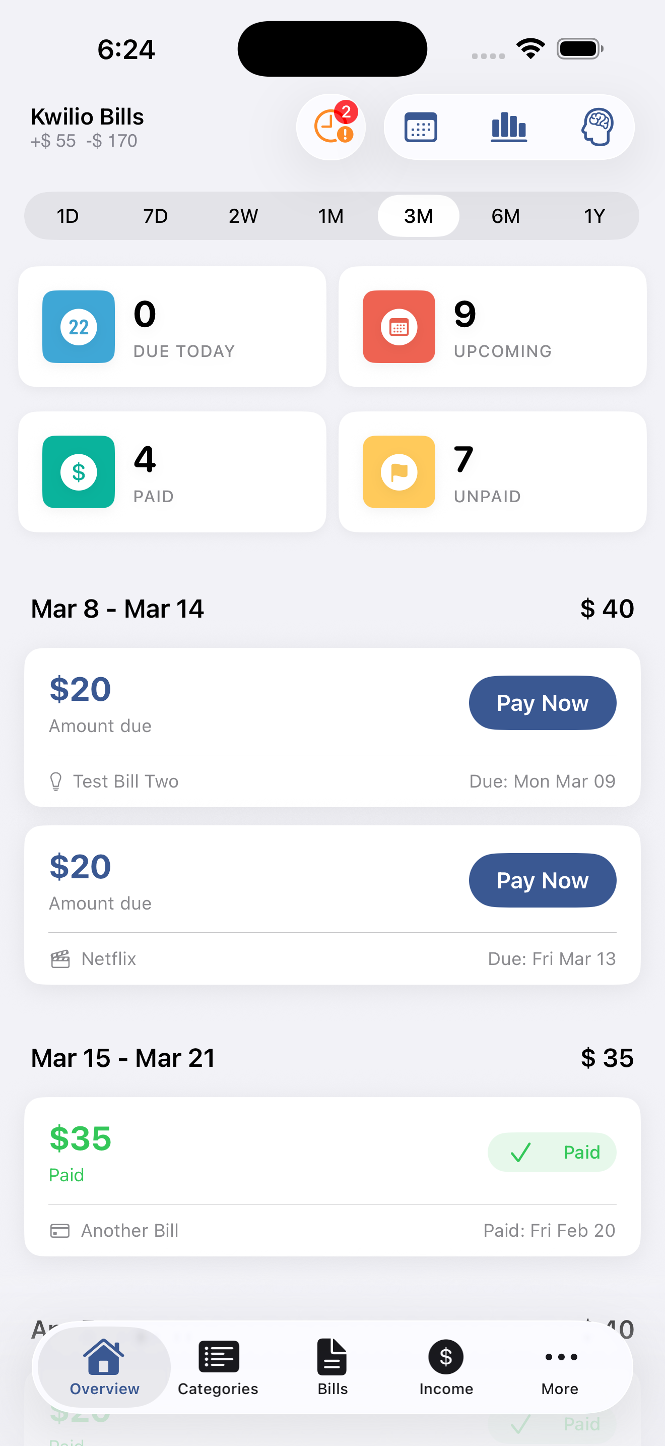 Kwilio Bills Pro screenshot 2