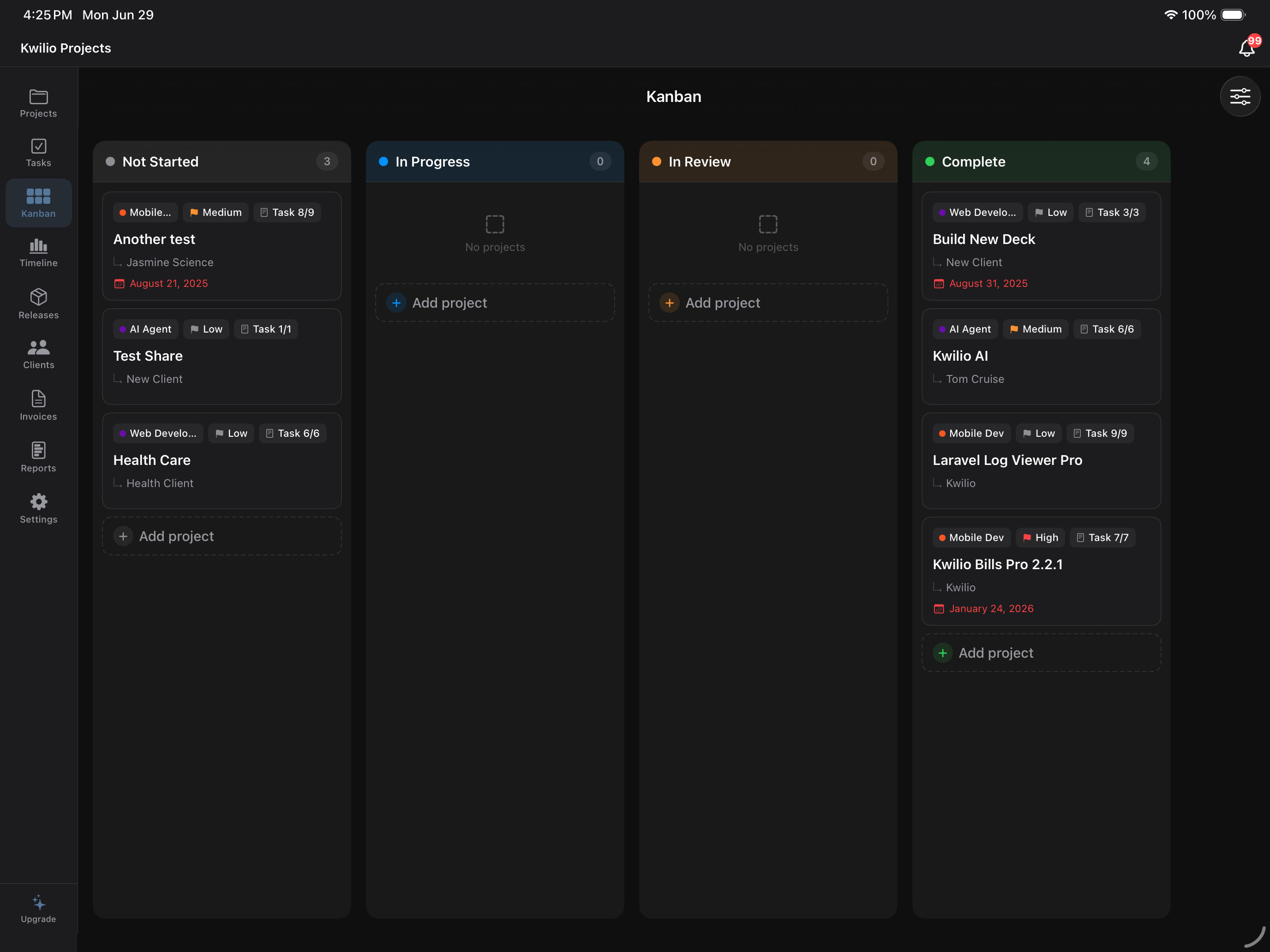 Kwilio Projects screenshot 8