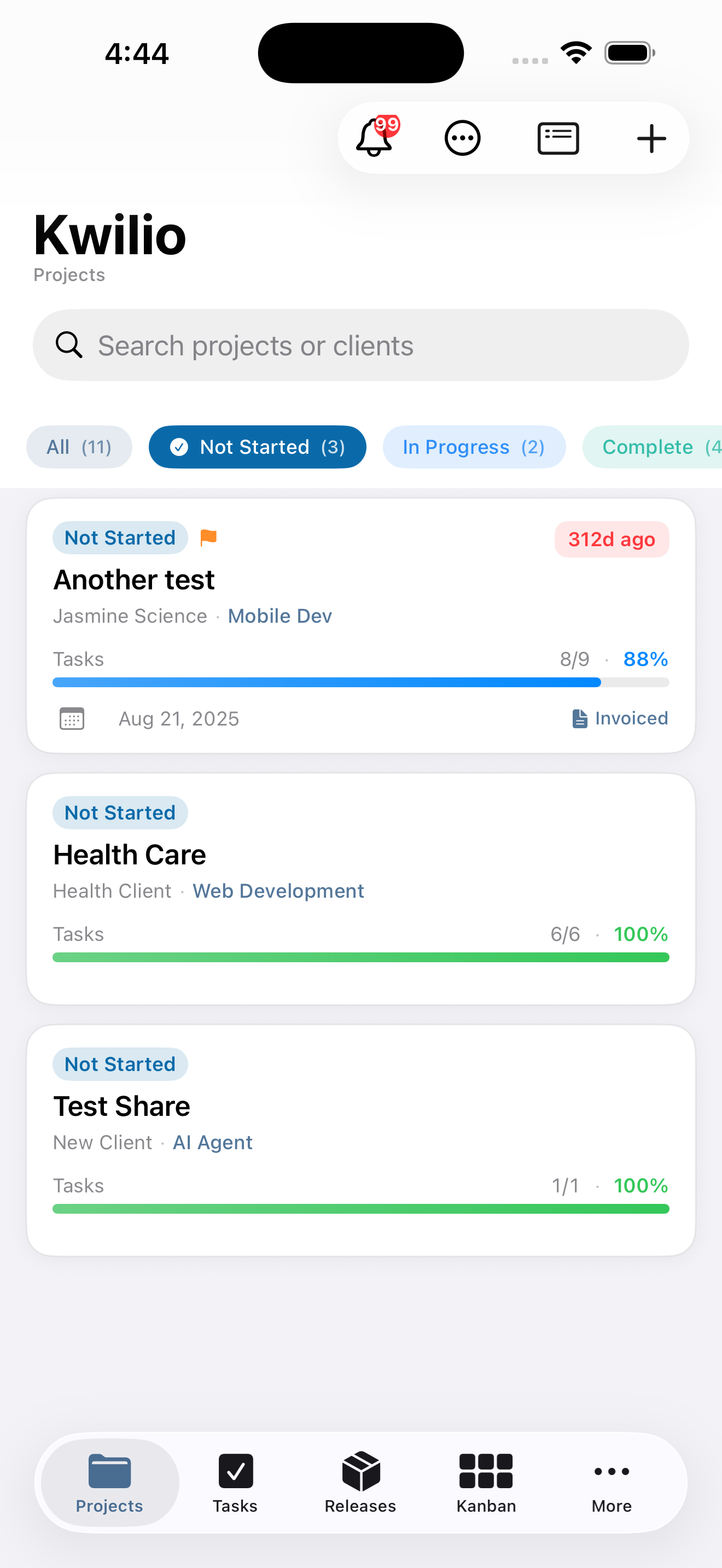 Kwilio Projects screenshot 1