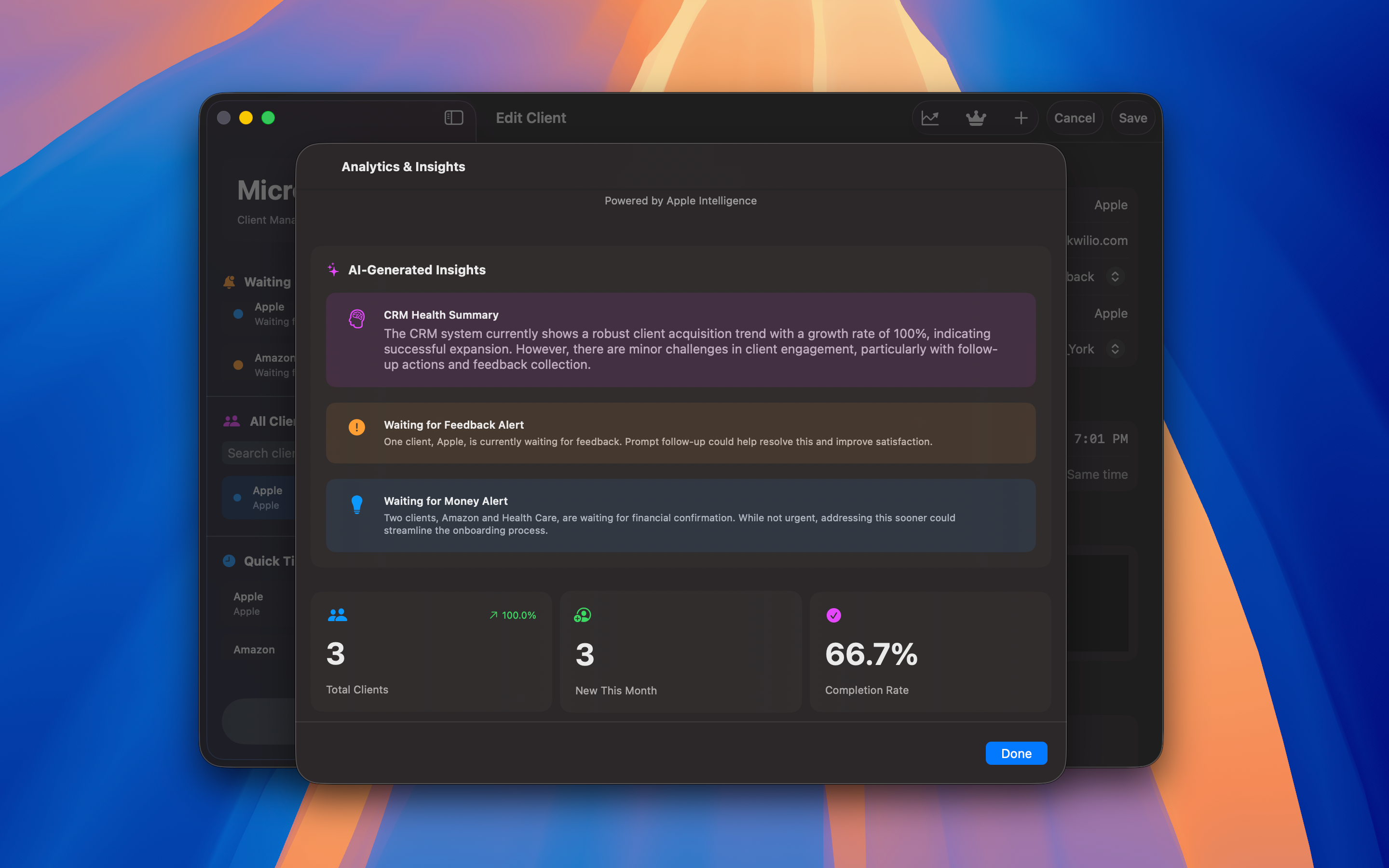 Micro-CRM screenshot 2