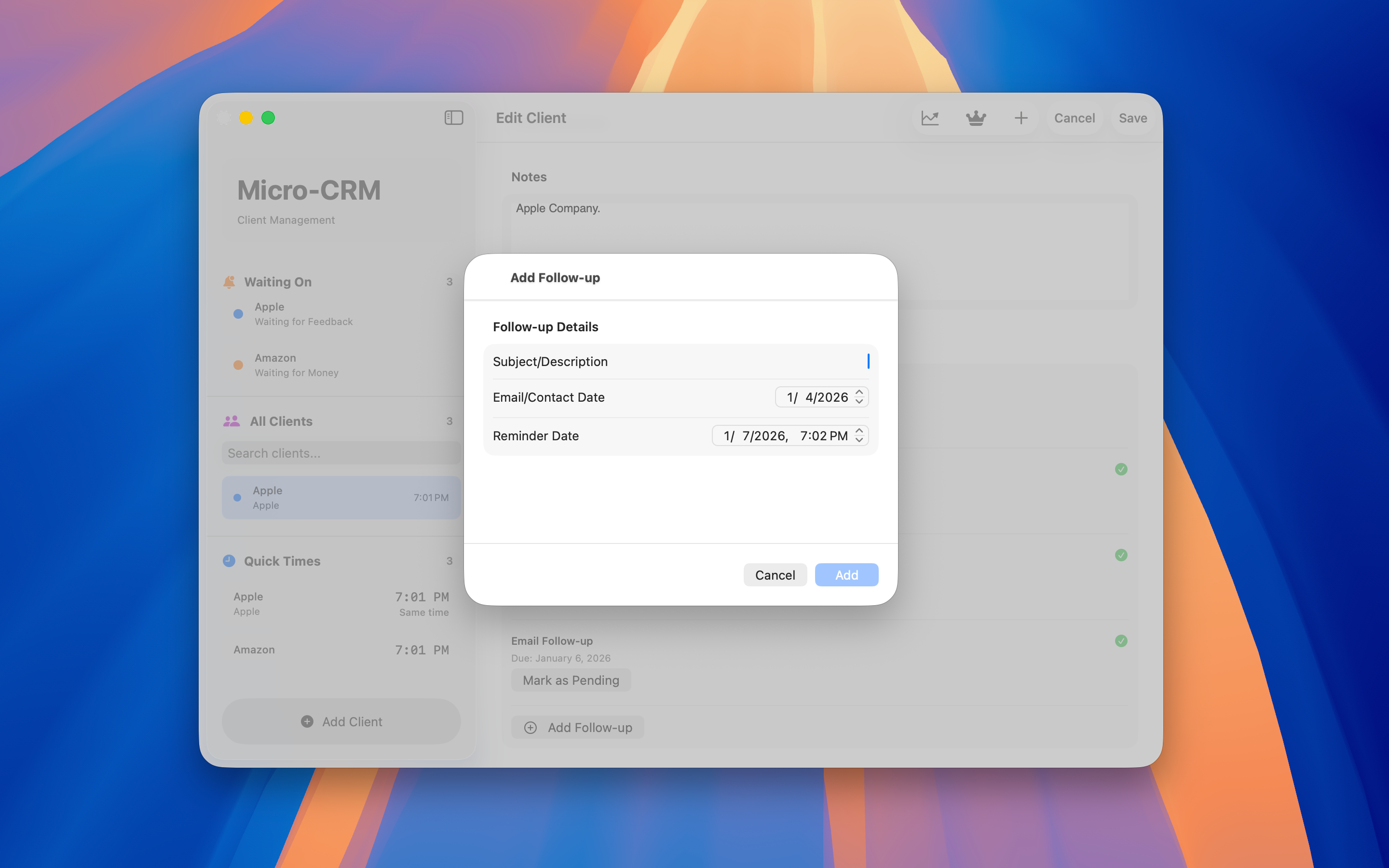 Micro-CRM screenshot 5