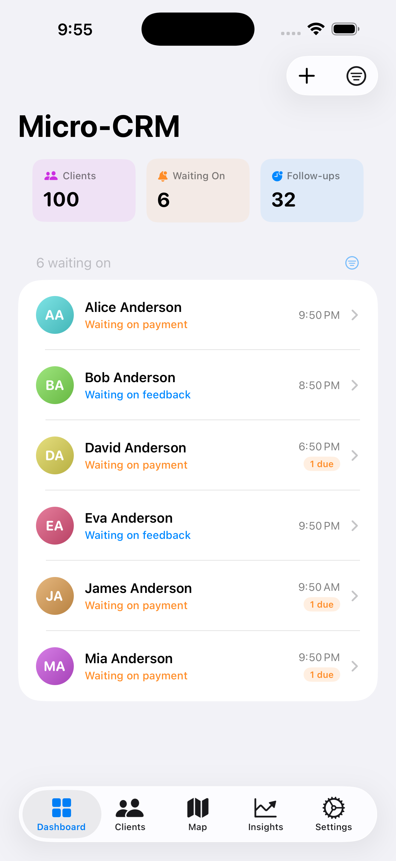 Micro-CRM screenshot 2